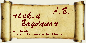 Aleksa Bogdanov vizit kartica